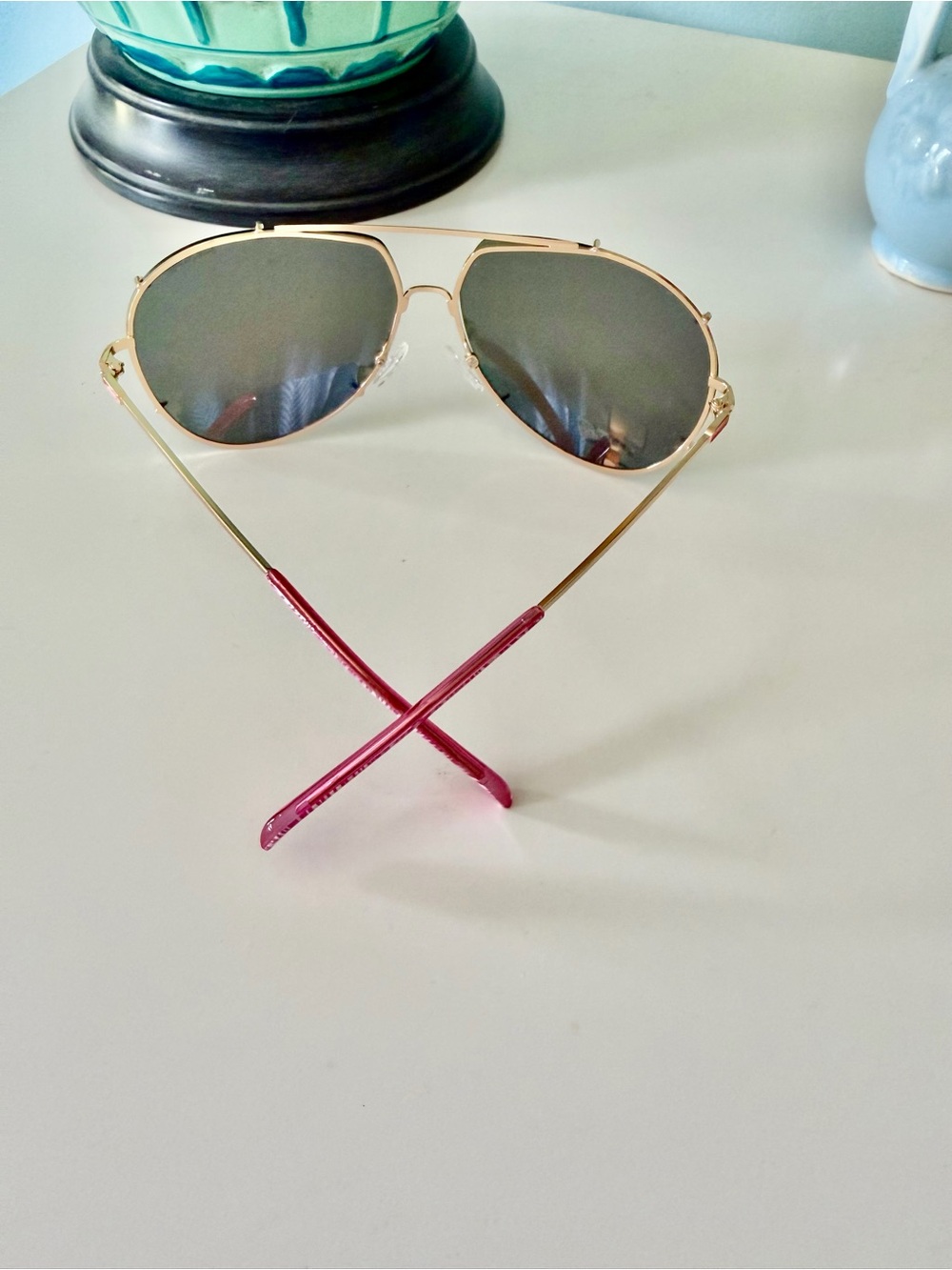 Lilly Pulitzer Pink Purple Mirrored Aviator Sunglasses - Picture 4 of 5